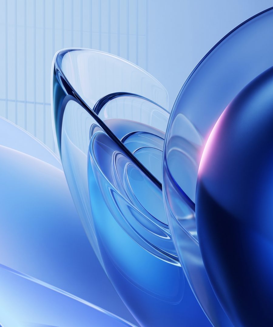 Abstract blue glass spheres imagery